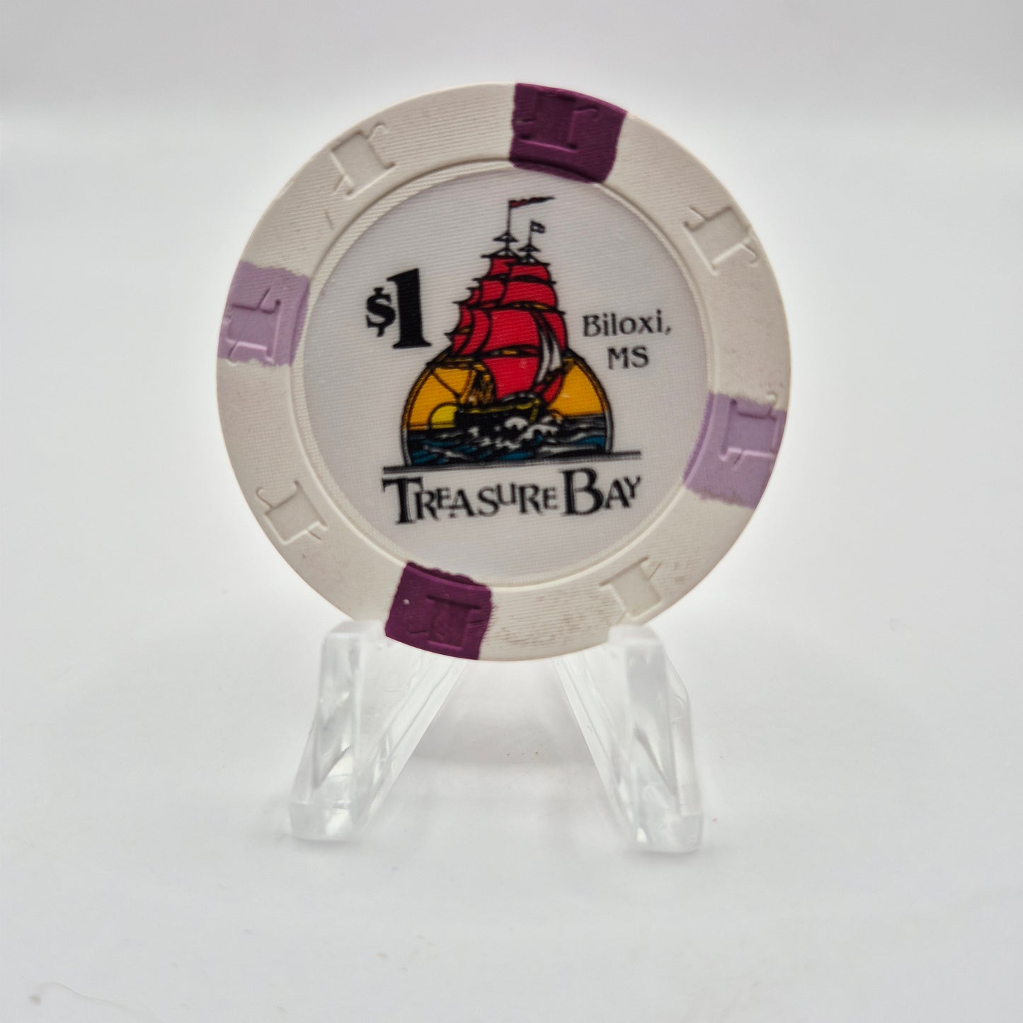 Treasure Bay "Riverboat" Casino Biloxi Mississippi 1993 $1 Casino Chip