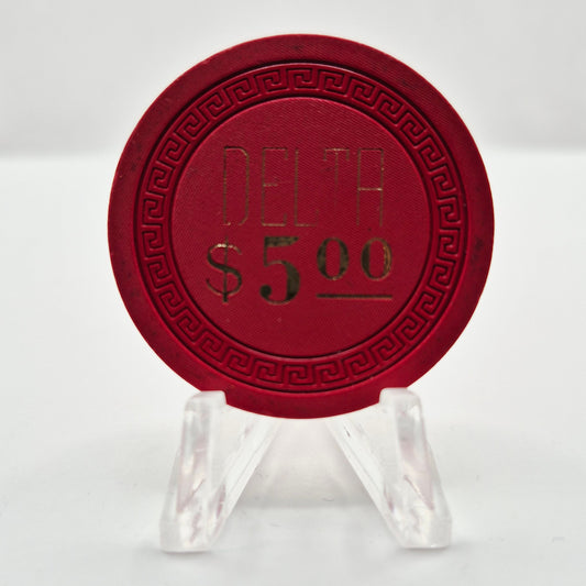 Delta "Club" Saloon Virginia City Nevada 1958 $5 Casino Chip N0252