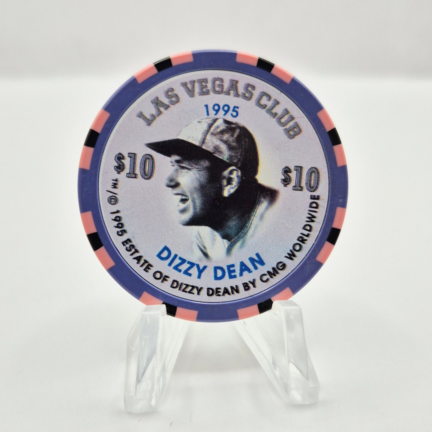 Las Vegas Club Las Vegas Nevada 1995 "Dizzy Dean" $10 Casino Chip N0441