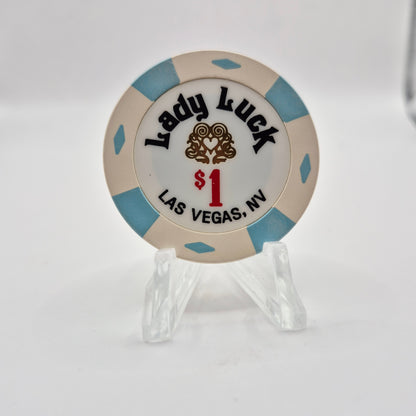 Lady Luck Hotel Casino Las Vegas Nevada 2001 $1 Casino Chip V9124