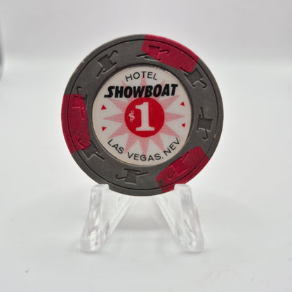 Showboat Hotel Casino Las Vegas Nevada 1967 $1 Casino Chip V1492 *circulated