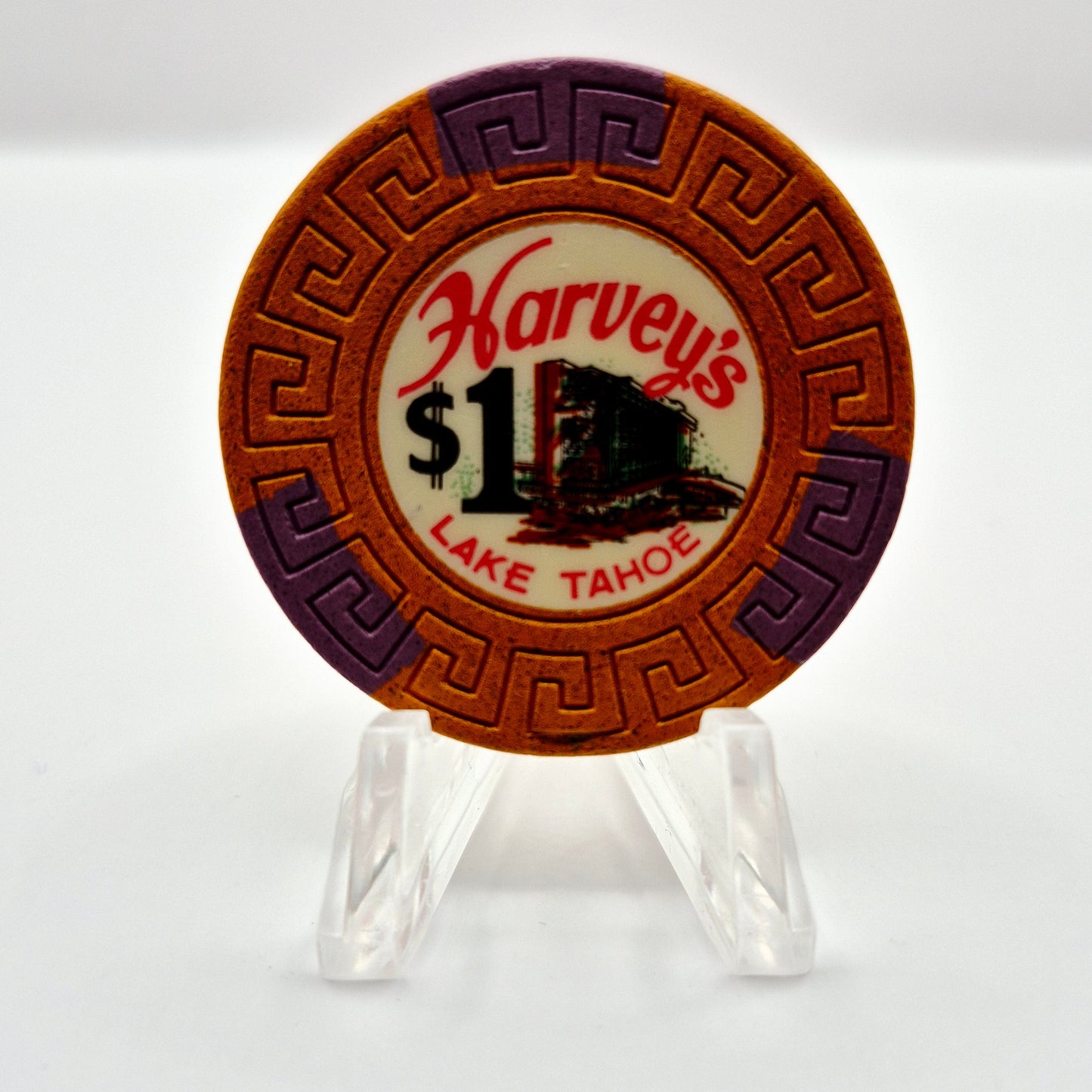 Harvey's "Wagon Wheel" Casino Lake Tahoe Nevada 1964 $1 Casino Chip N9902 *worn