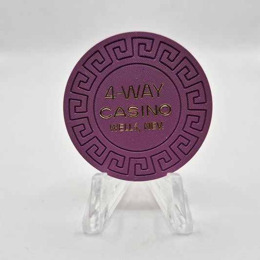 4 Way Casino Wells Nevada 1970's $1 Casino Chip N5739