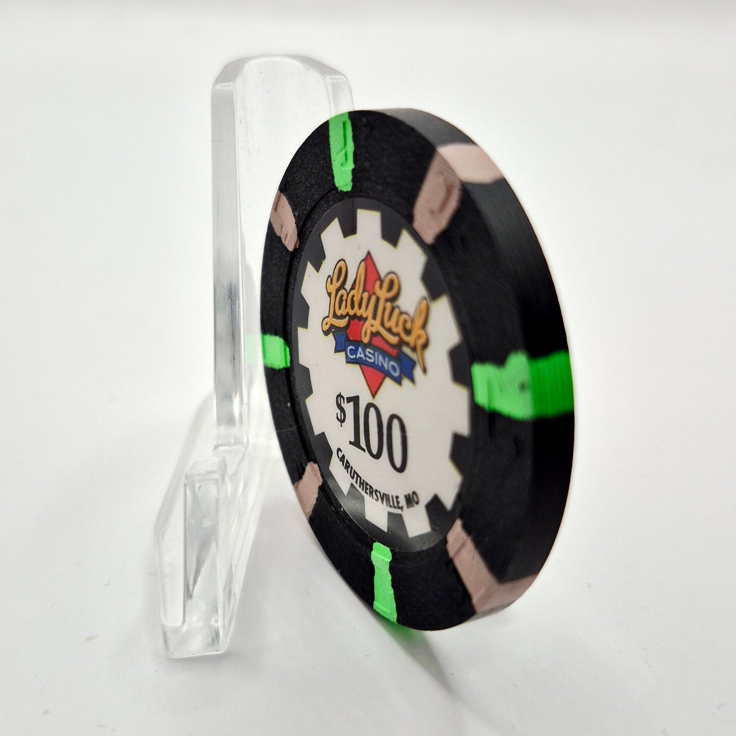 Lady Luck Casino Caruthersville Missouri $100 Casino Chip *Backup-chip **UNC