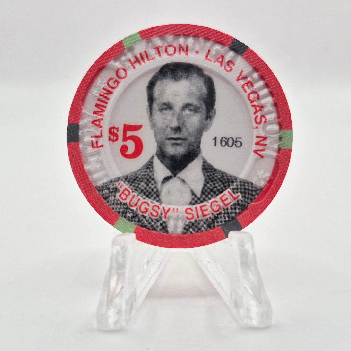 Flamingo Hilton Las Vegas Nevada 1997 '50th Anniversary/ Bugsy Siegel' LE $5 Casino Chip N8278