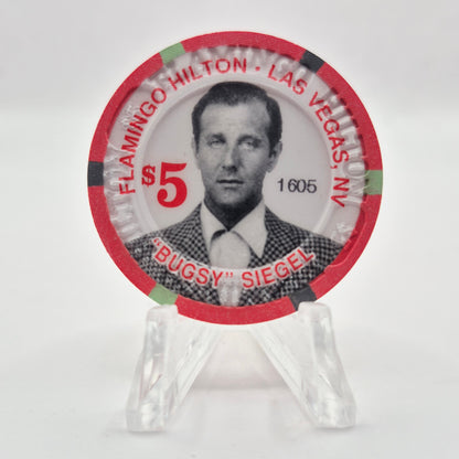 Flamingo Hilton Las Vegas Nevada 1997 '50th Anniversary/ Bugsy Siegel' LE $5 Casino Chip N8278