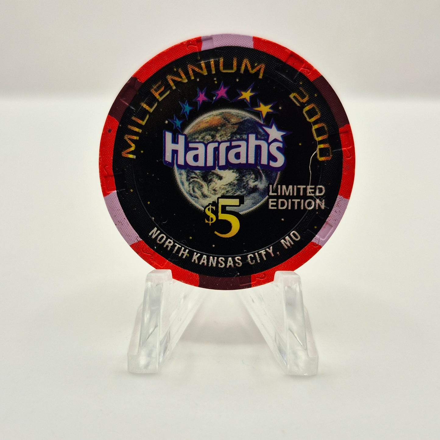 Harrah's Casino North Kansas City Missouri 2000 'Marlene Dietrich' Millenium' $5 Casino Chip