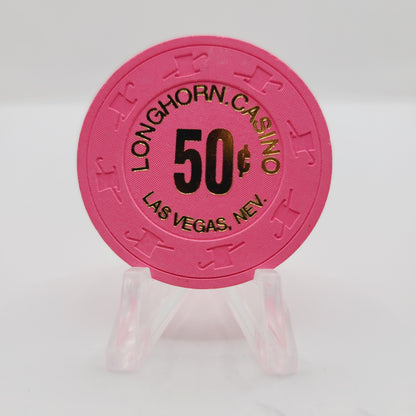 Longhorn Hotel Casino Las Vegas Nevada $.50  Casino Chip (LARGE PERIOD BETWEEN N.C) *Not in TCR*