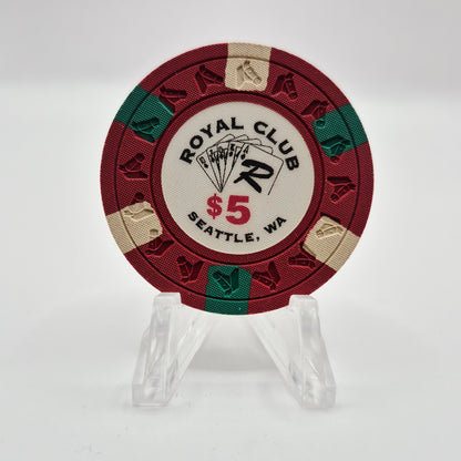 Royal Club Card Room Seattle Washington $5 Casino Chip *Uncirculated