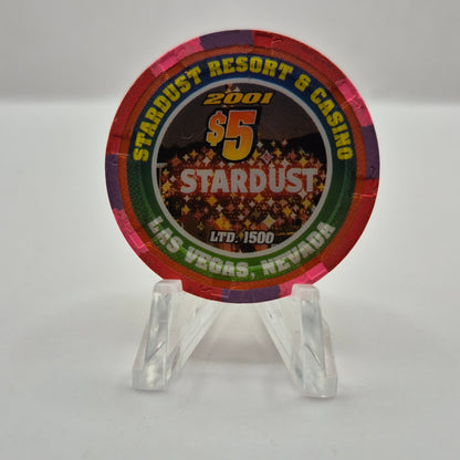Stardust Resort Casino Las Vegas Nevada 2001 'Richard Petty' $5 Casino Chip V7576