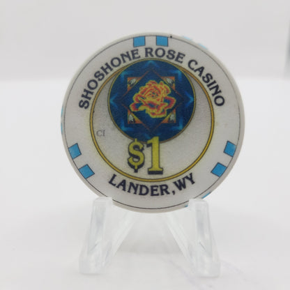 Shoshone Rose Casino Hotel Lander Wyoming $1 Casino Chip