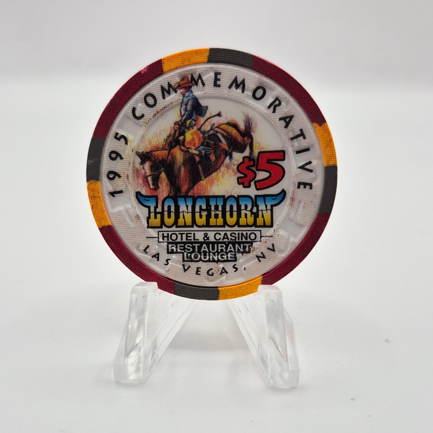 Longhorn Casino Las Vegas Nevada 1995 "Commemorative" $5 Casino Chip N2625