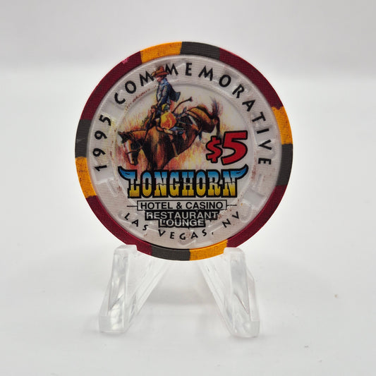 Longhorn Casino Las Vegas Nevada 1995 "Commemorative" $5 Casino Chip N2625
