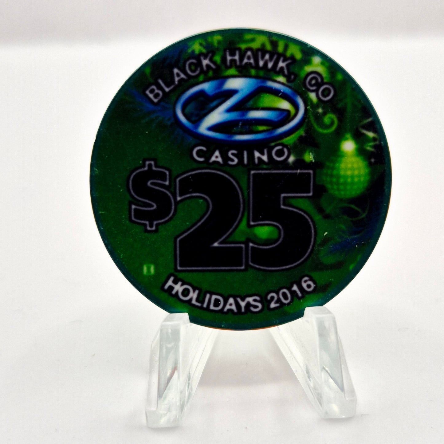 Z Casino Blackhawk Colorado '2016 Christmas' $25 Casino Chip