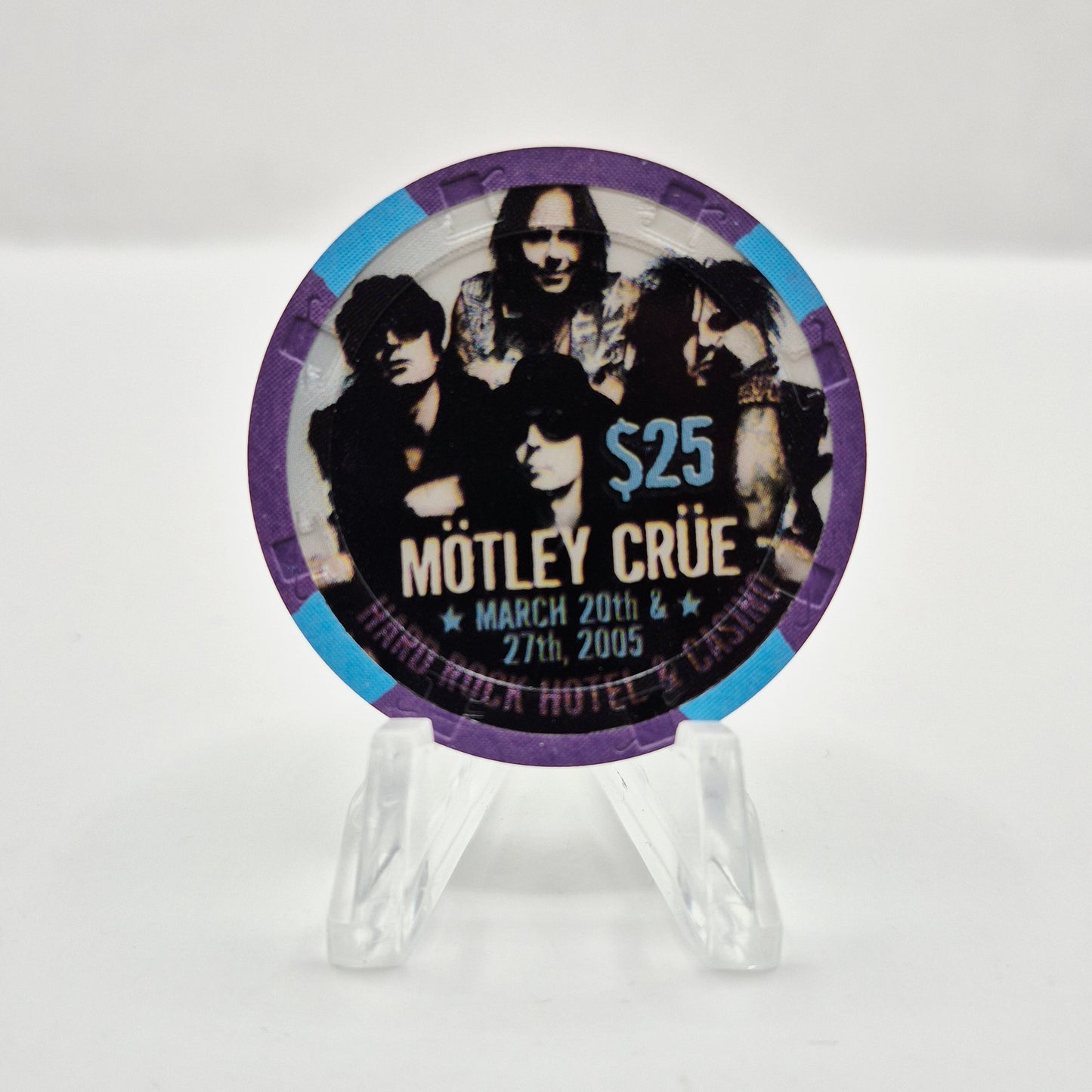 Hard Rock Hotel Casino Las Vegas Nevada 2005 'Motley Crue' $25 Casino Chip E4418