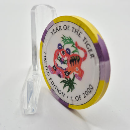 Crystal Park Casino Crystal City California 1996 Grand Opening 'Year of the Tiger' $5 Casino Chip
