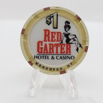Red garter Hotel Casino Wendover Nevada 1998 $1 Casino Chip V3255