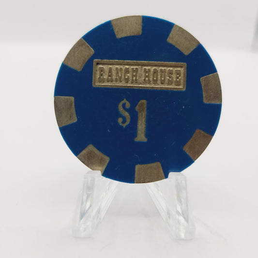 Ranch House Casino Wells Nevada 1980 $1 Casino Chip N3306