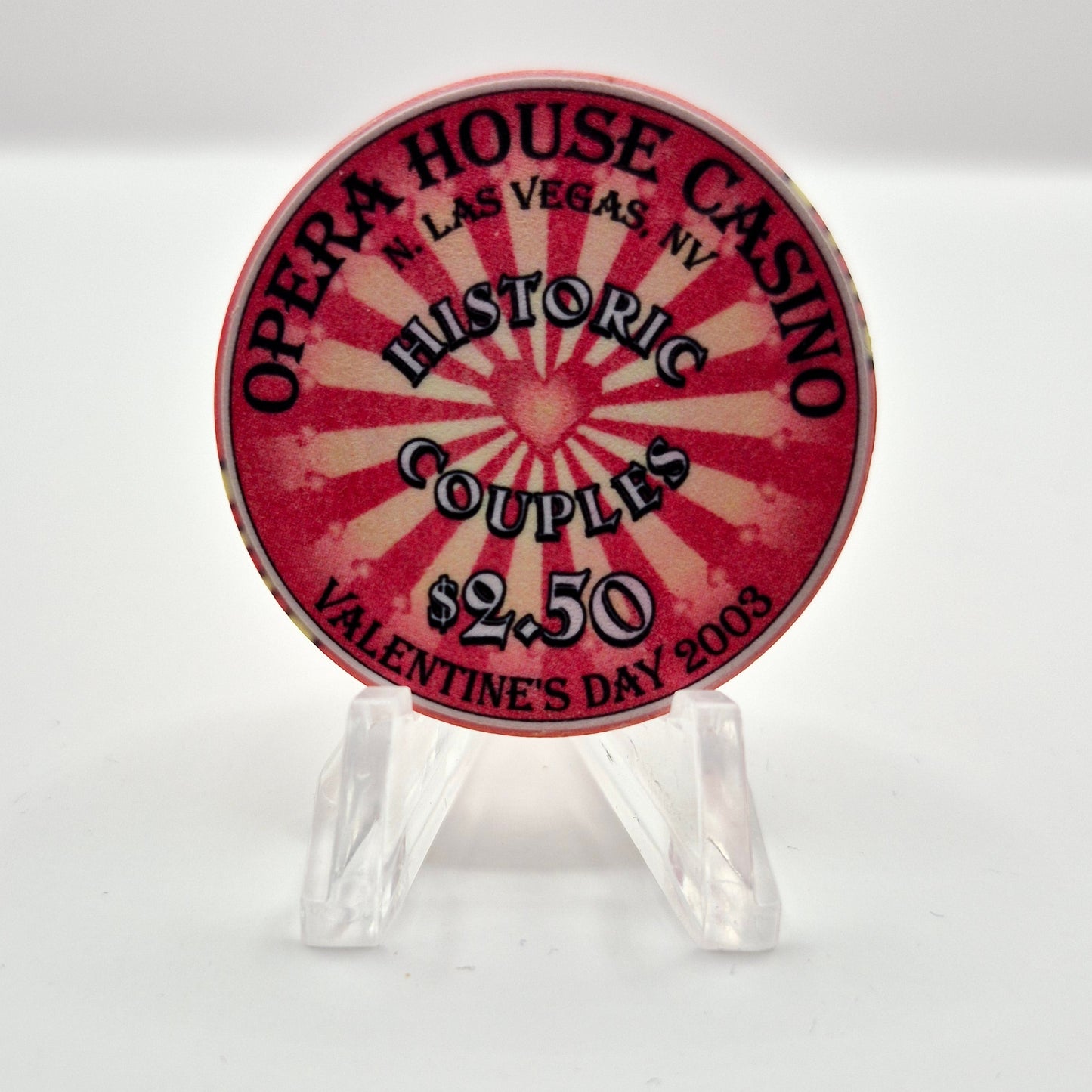 Opera House Casino Las Vegas Nevada 'Valentine 2002' $2.50 Casino Chip E1739 LTD 500