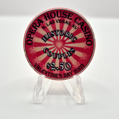 Opera House Casino Las Vegas Nevada 'Valentine 2002' $2.50 Casino Chip E1739 LTD 500