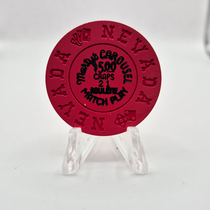 Carousel 'Marty's' Casino Las Vegas Nevada $5 "Craps-21- Roulette-Match Play-NCV" Casino Chip V3831 LTD 100