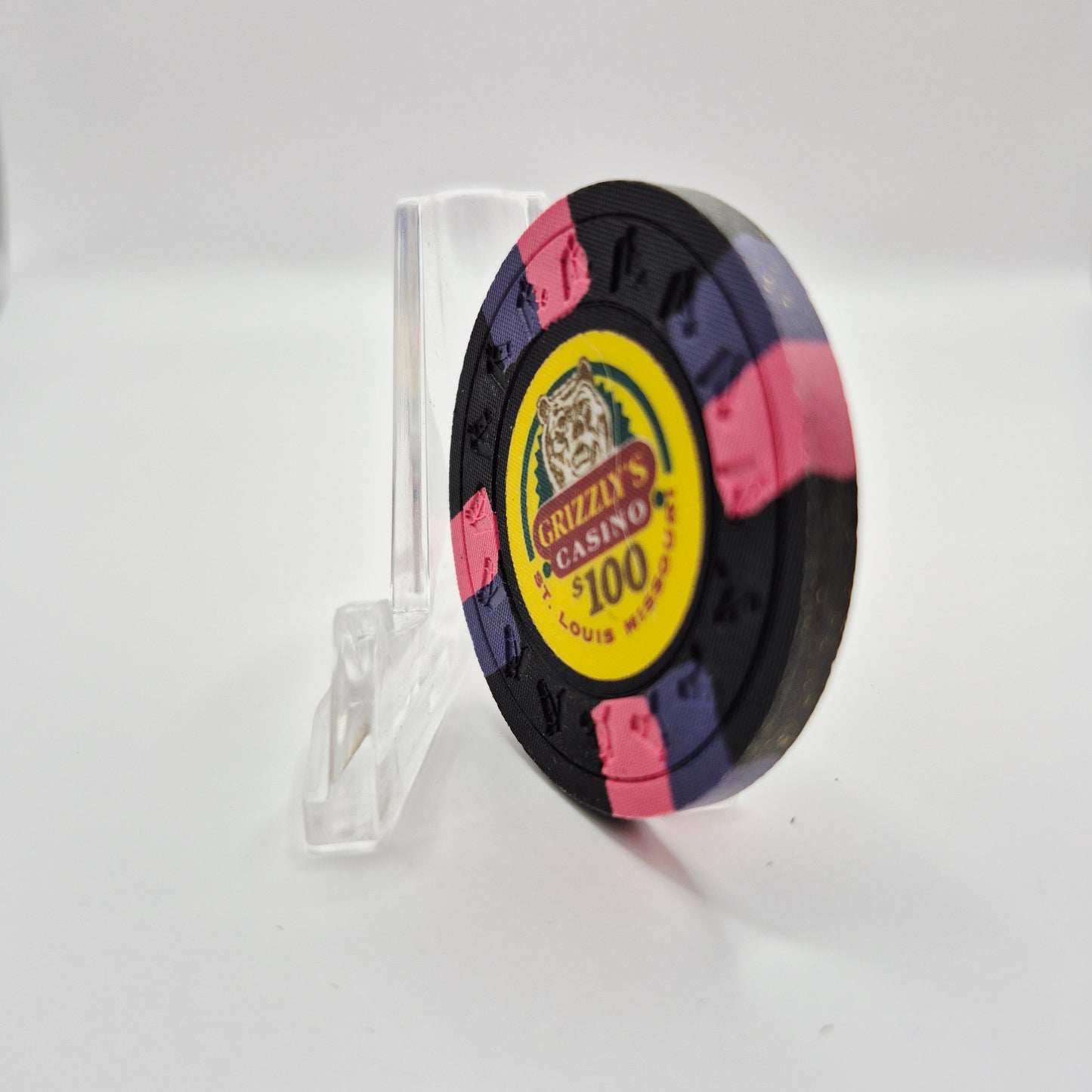 Grizzlies Casino 'Home Poker Set' St Louis Missouri $100 Casino Chip