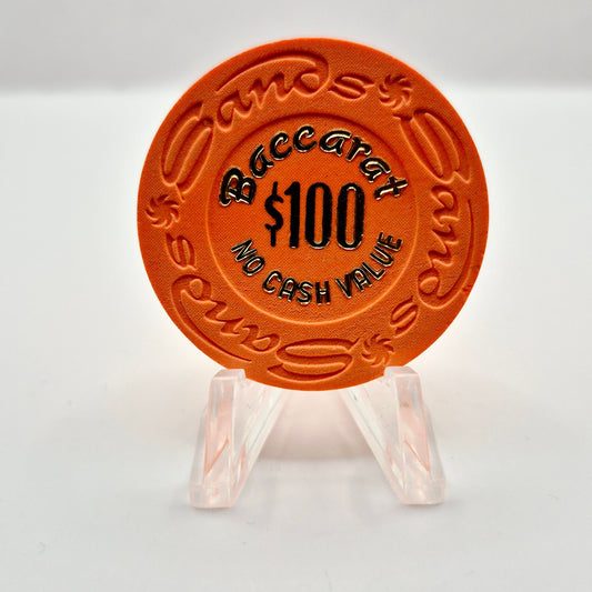 Sands Hotel Casino Las Vegas Nevada 1981 $100 Baccarat NCV Casino Chip E6748