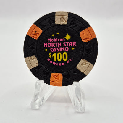 North Star Casino Mohican Bowler Wisconsin $100 Casino Chip