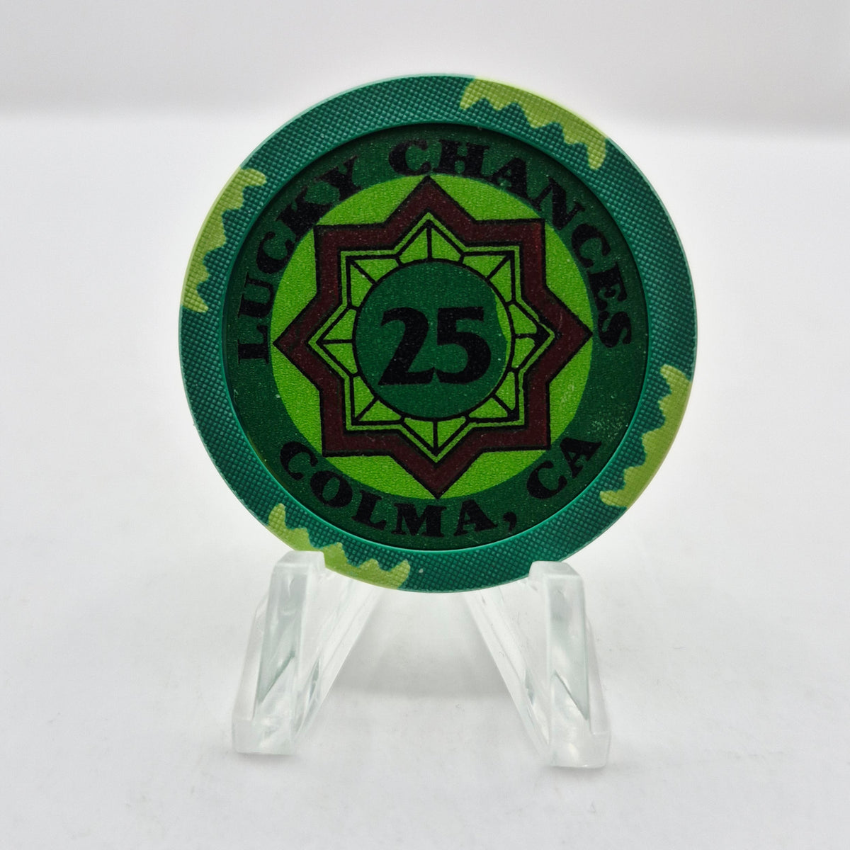 Lucky Chances Casino Restaurant Colma California $25 Casino Chip