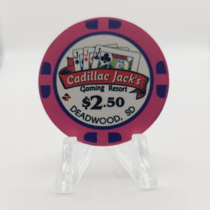 Cadillac Jack's gaming Resort Casino Deadwood South Dakota $2.50 Casino Chip
