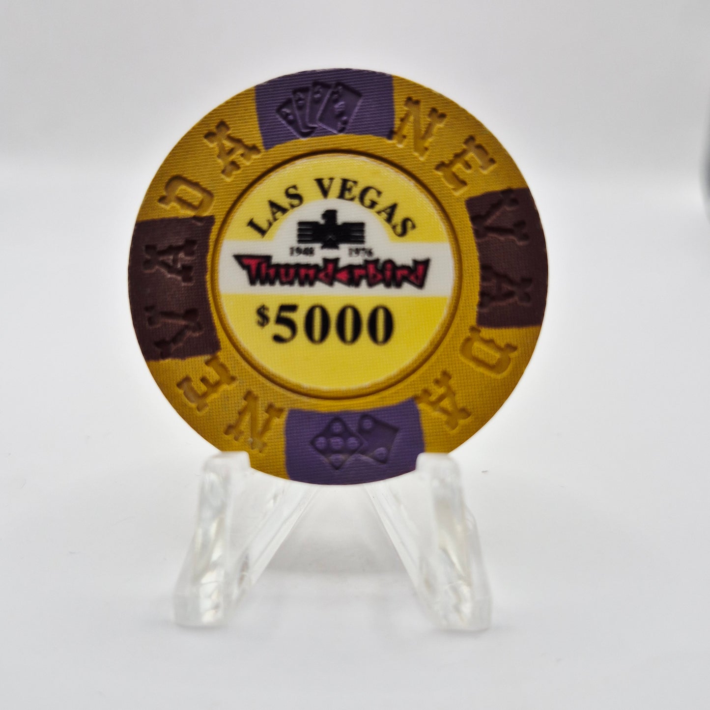 Thunderbird Hotel Casino Las Vegas Nevada 1995 "Borland Imitation" $5000 Casino Chip E2790