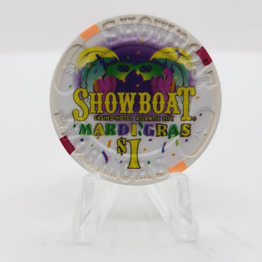 Showboat "The Mardi Gras Casino" & Hotel Atlantic City New Jersey $1 Casino Chip