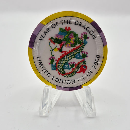 Crystal Park Casino Crystal City California 1996 Grand Opening 'Year of the Dragon' $5 Casino Chip