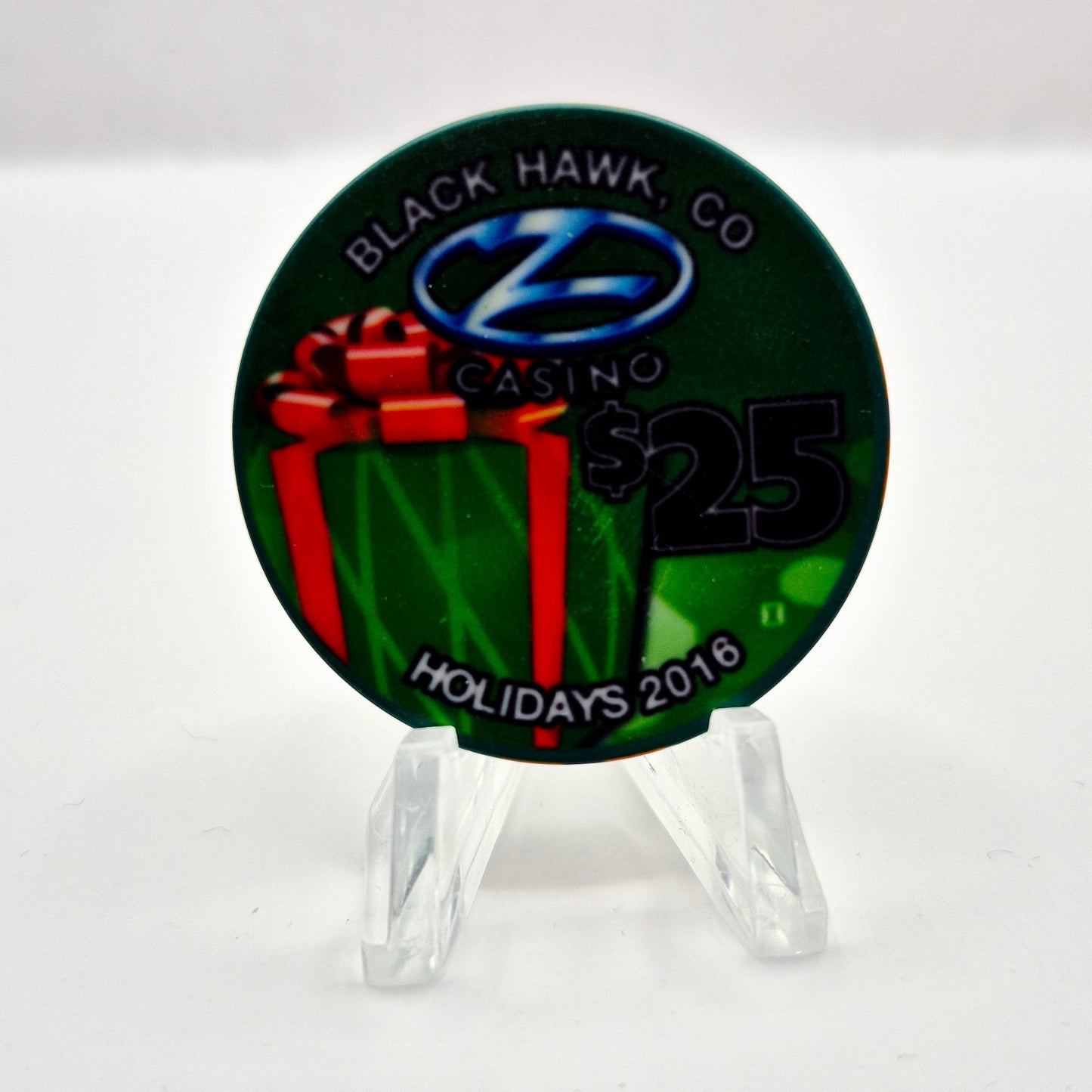 Z Casino Blackhawk Colorado '2016 Christmas' $25 Casino Chip