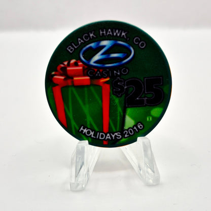 Z Casino Blackhawk Colorado '2016 Christmas' $25 Casino Chip