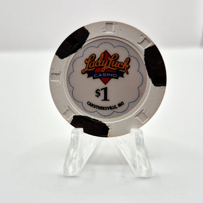 Lady Luck Riverboat Casino Caruthersville Missouri 'Backup-Chip' $1 Casino Chip