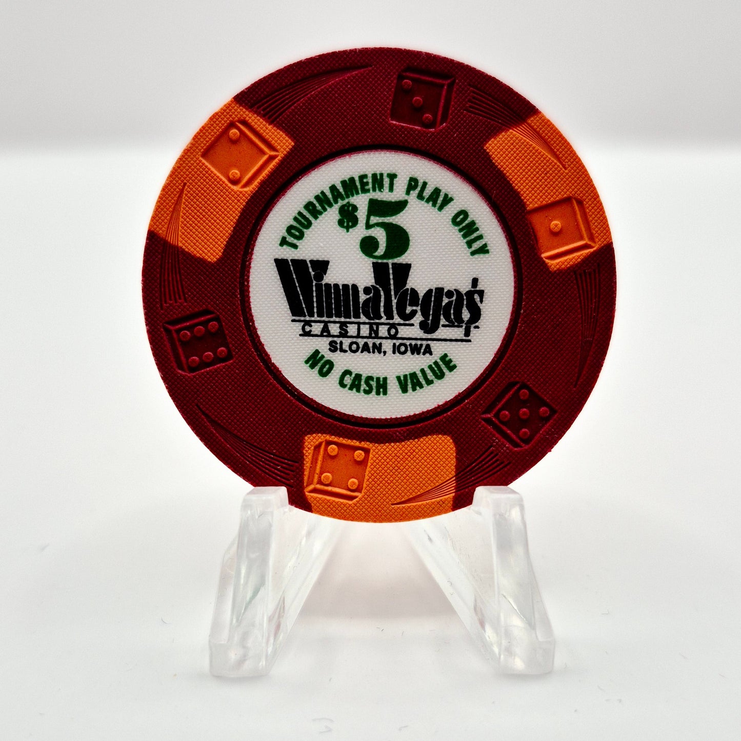 Winna Vegas Resort Casino Sloan Iowa $5 'TOURNAMENT PLAY ONLY' NCV Casino Chip