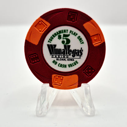 Winna Vegas Resort Casino Sloan Iowa $5 'TOURNAMENT PLAY ONLY' NCV Casino Chip