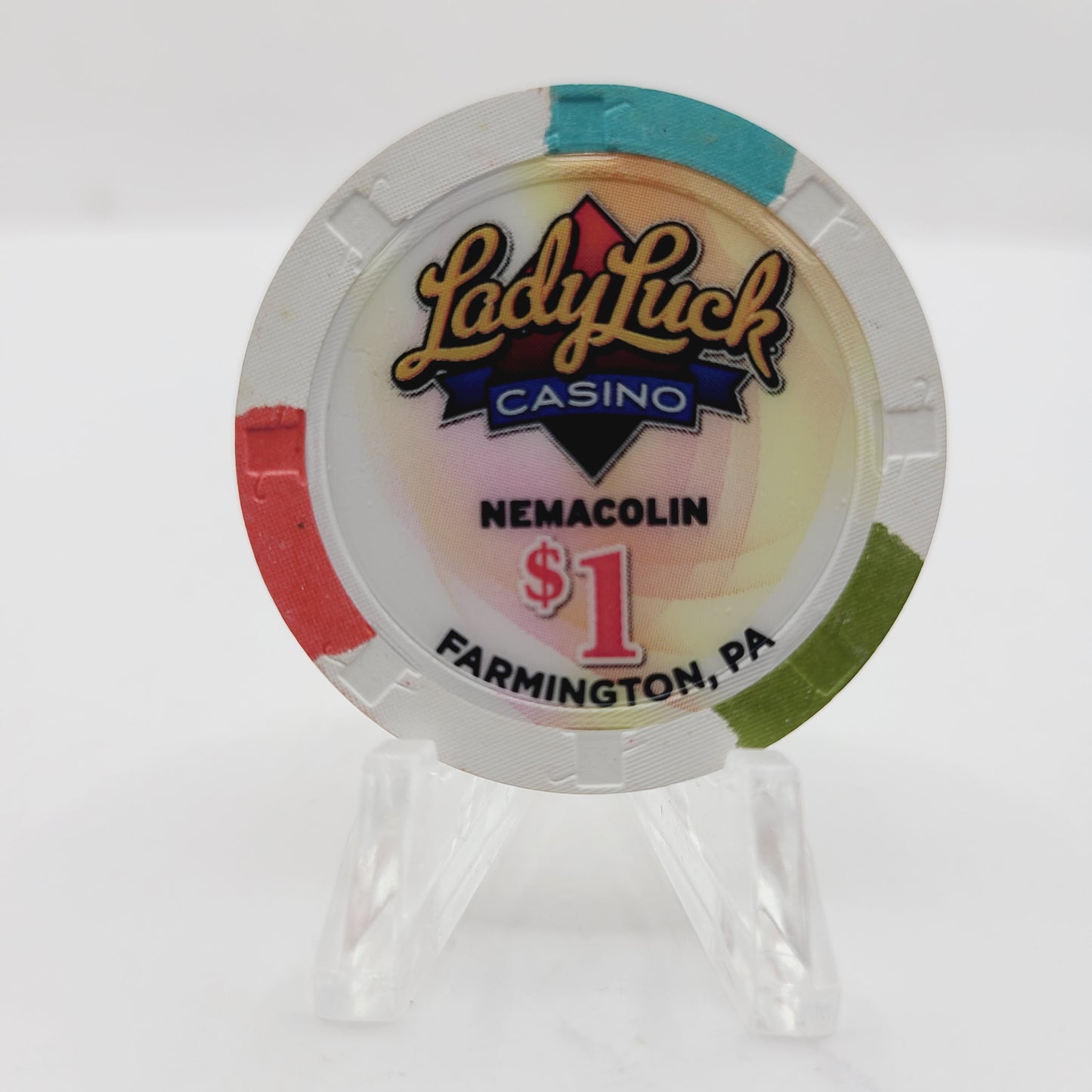 Lady Luck-Nemacolin Casino Farmington Pennsylvania 2013 $1 Casino Chip