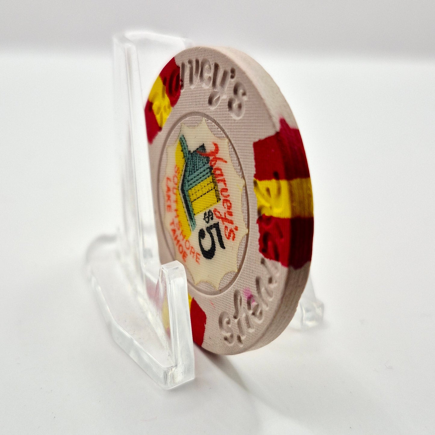Harvey's "Wagon Wheel" Casino Lake Tahoe Nevada 1970's $5 Casino Chip N8570