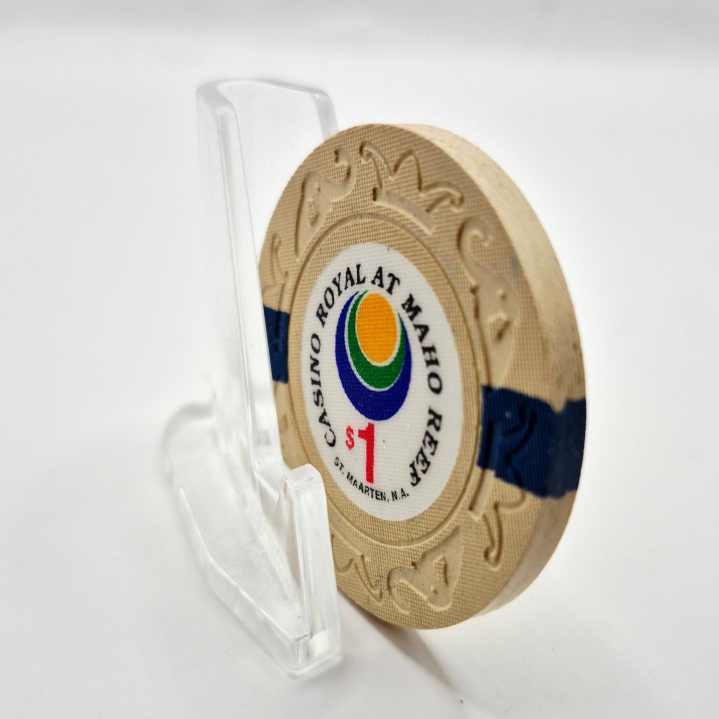Casino Royale Maho Reef St Maarten $1 Casino Chip CG081583 *SHARP