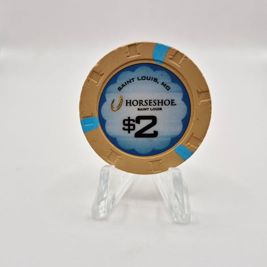 Horseshoe Hotel Casino St. Louis Missouri $2 'Poker Room' Casino Chip
