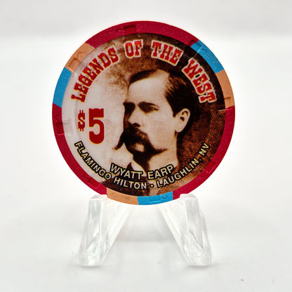 Flamingo Hilton Laughlin Nevada 1996 'Legends of the West - Wyatt Earp' Series 8 LE $5 Casino Chip N8287