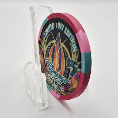 Flamingo Hilton Laughlin Nevada 1997 'Gambler' LE $5 Casino Chip N9696