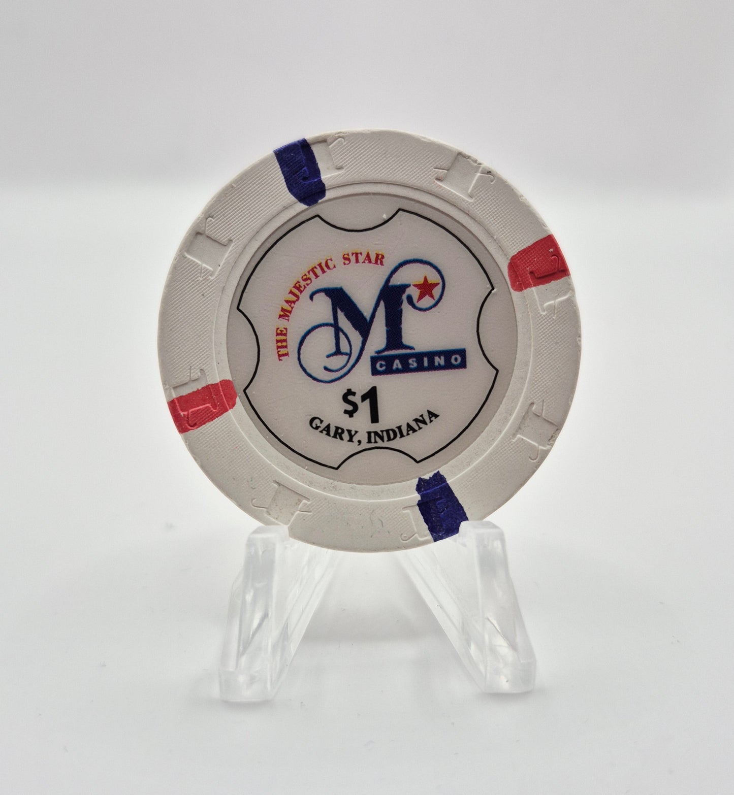 Majestic Star "Riverboat" Casino Gary Indiana $1 Casino Chip *Circulated