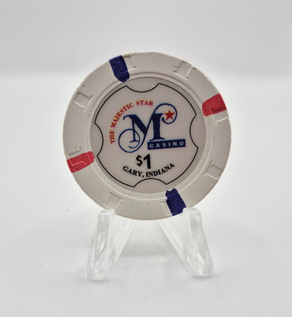 Majestic Star "Riverboat" Casino Gary Indiana $1 Casino Chip *Circulated