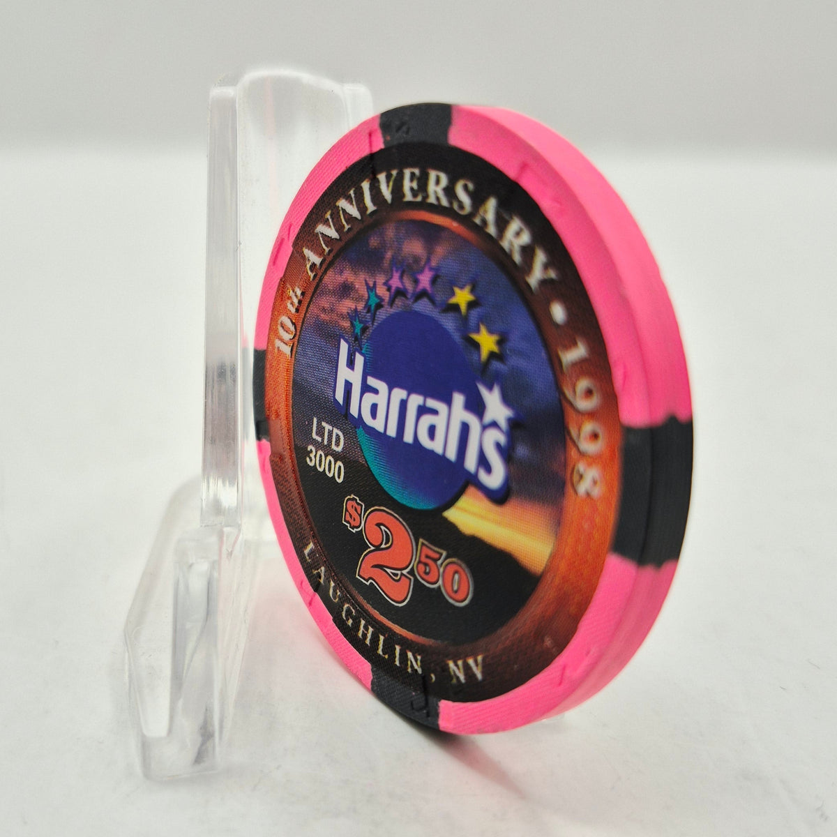 Harrah's Casino Laughlin Nevada 1998 "10th Anniversary" $2.50 Casino Chip V2705