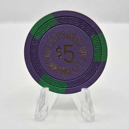 Kit Carson Club Carson City Nevada 1960s $5 Casino Chip N5210