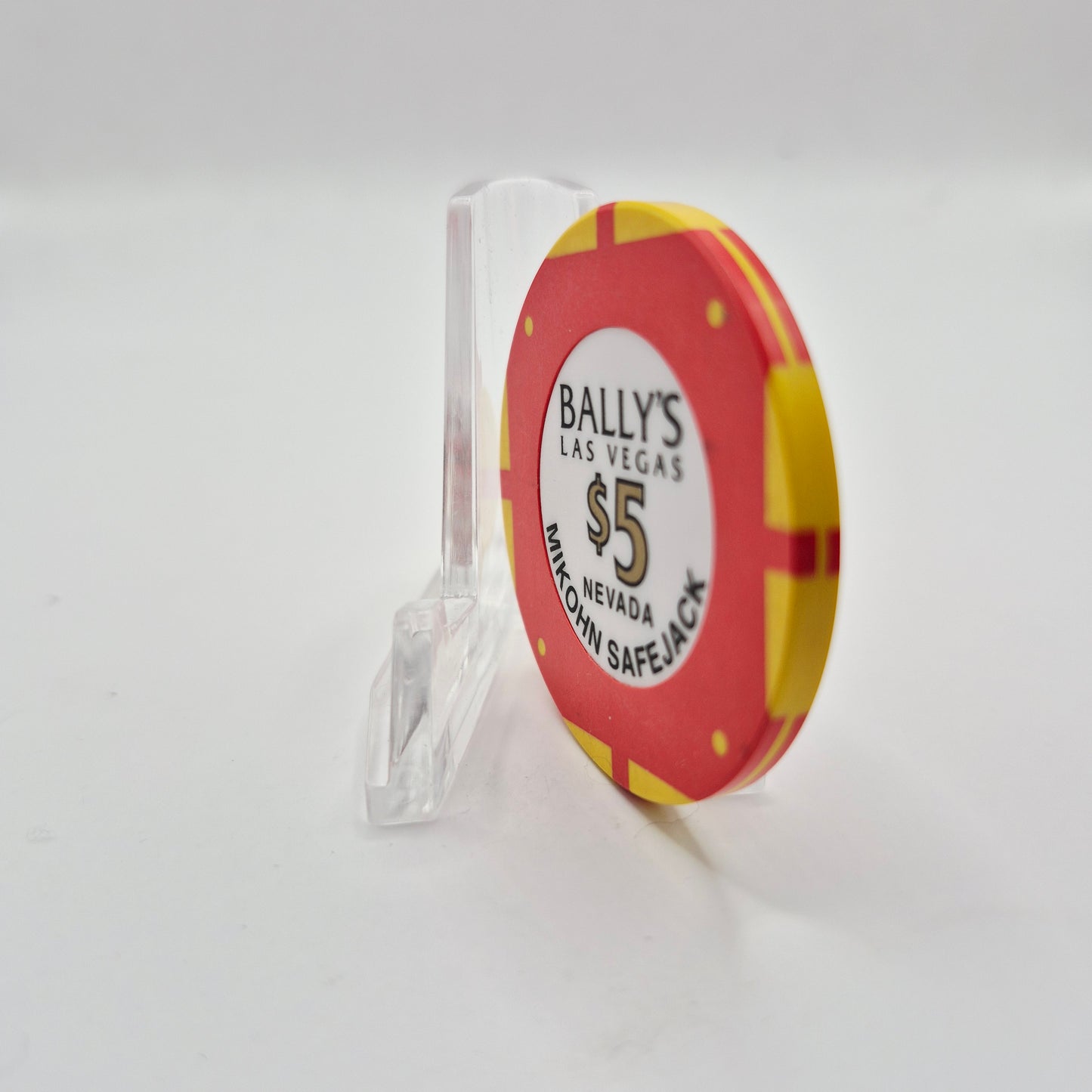 Bally's Hotel Casino Las Vegas Nevada 1996 'Mikohn Safejack' $5 Casino Chip N7966