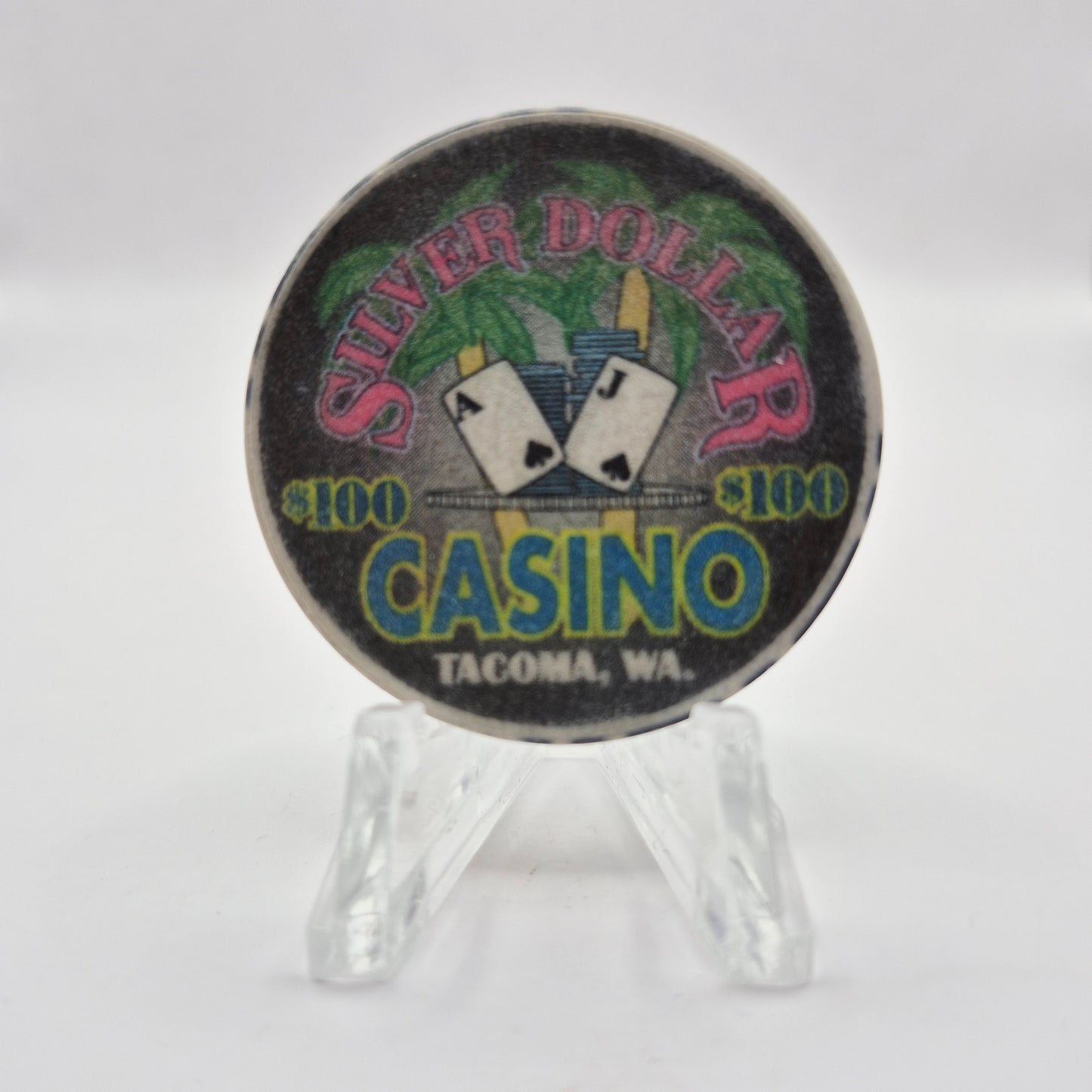 Silver Dollar Casino Tacoma Washington $100 Casino Chip *Circulated